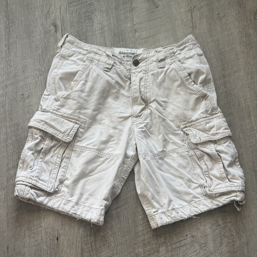 VTG Abercrombie & Fitch Mens Cargo Short size 31 Paratrooper Cargo Distressed